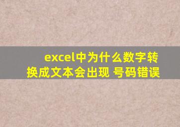 excel中为什么数字转换成文本会出现 号码错误